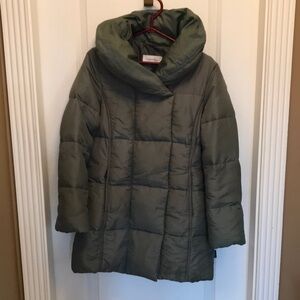 Calvin Klein Women's Sage Green Puffer Coat Size Small